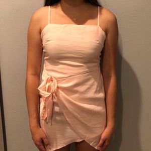 light pink white fox dress